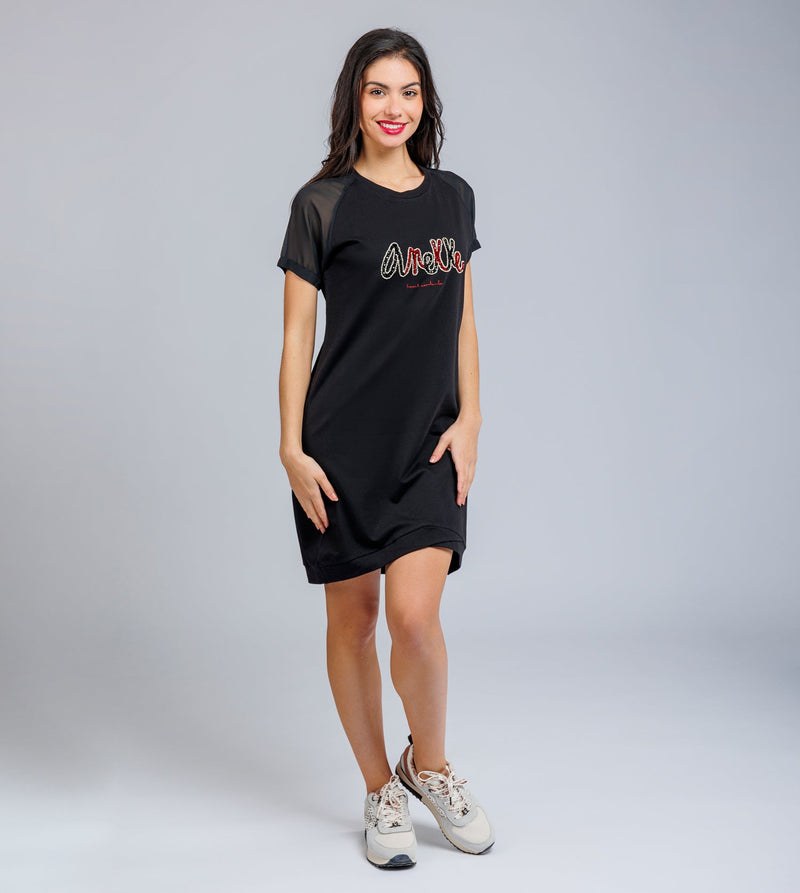 Anekke Black short-sleeve dress En oferta