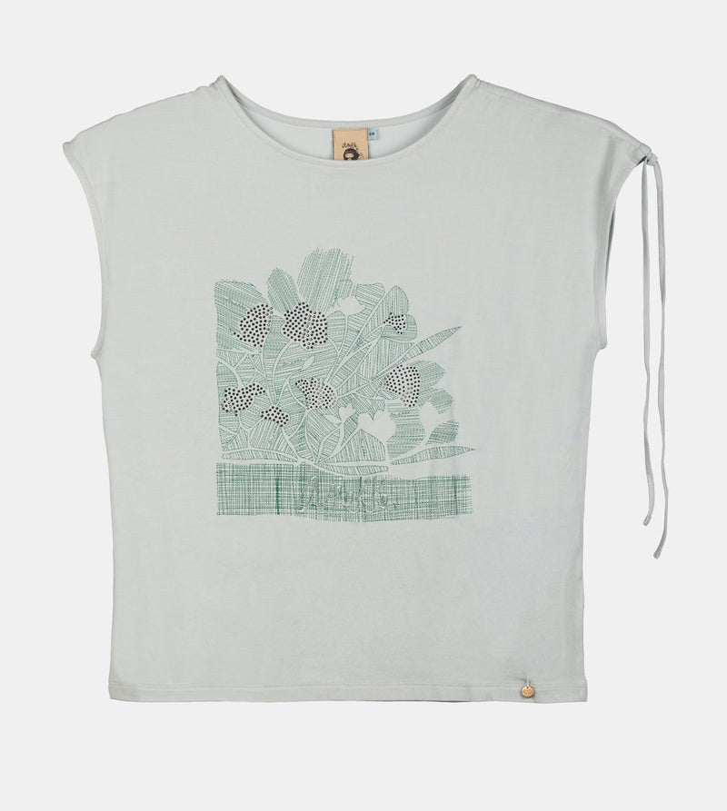Anekke Blue one-shoulder ruched T-shirt Gran oferta