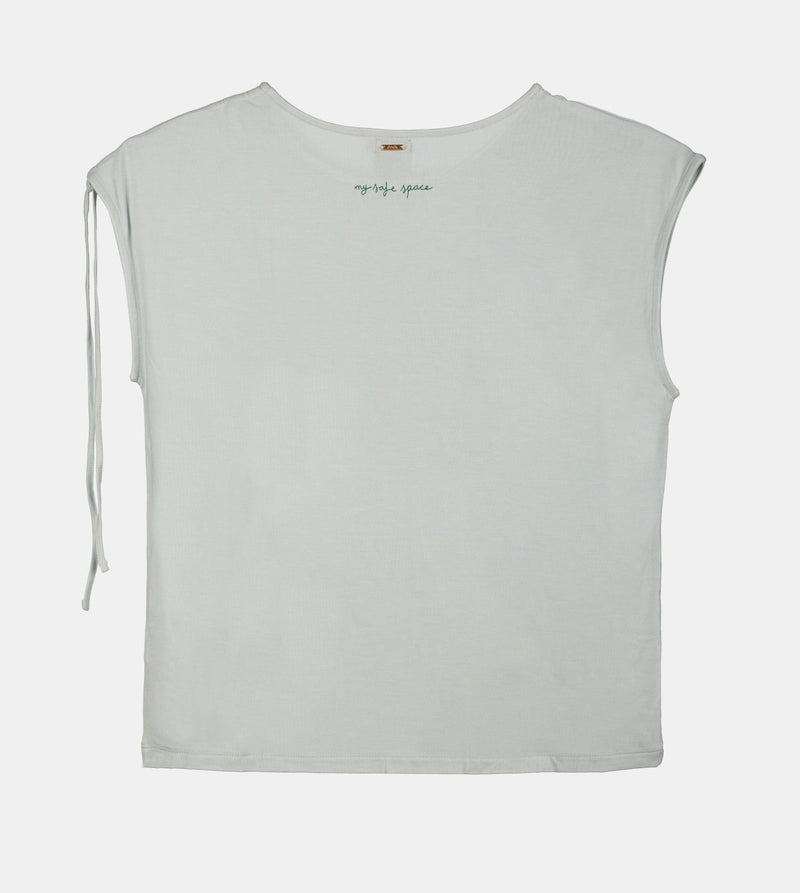 Anekke Blue one-shoulder ruched T-shirt Gran oferta
