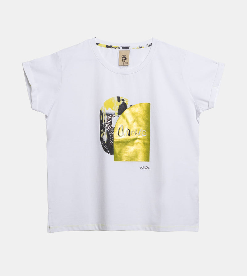 Anekke White and gold short-sleeve T-shirt Anekke Tienda