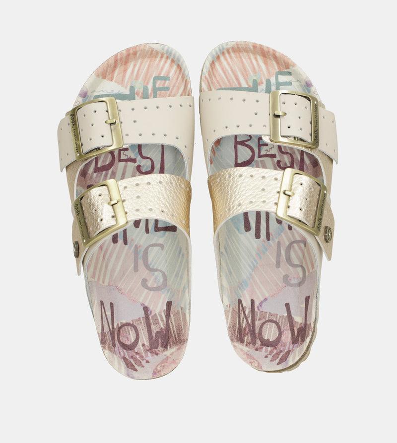 Anekke Women's gold bio sandals Grandes ahorros