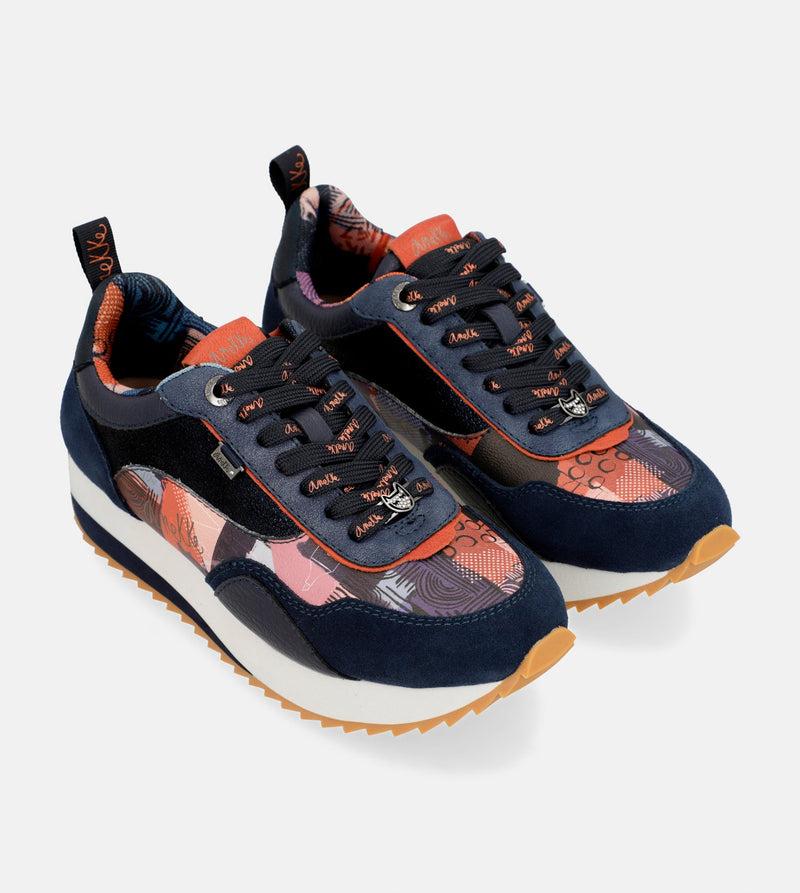 Anekke Navy Blue Palette Patterned Sports Sneakers Outlet online
