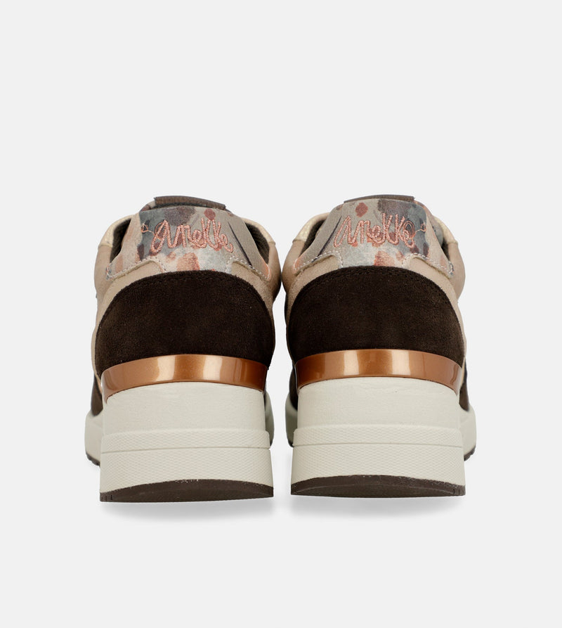 Anekke Brown Padded Sports Sneakers with Wedge Ofertas