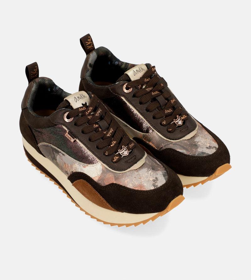 Anekke Brown Palette Patterned Sports Sneakers Venta caliente