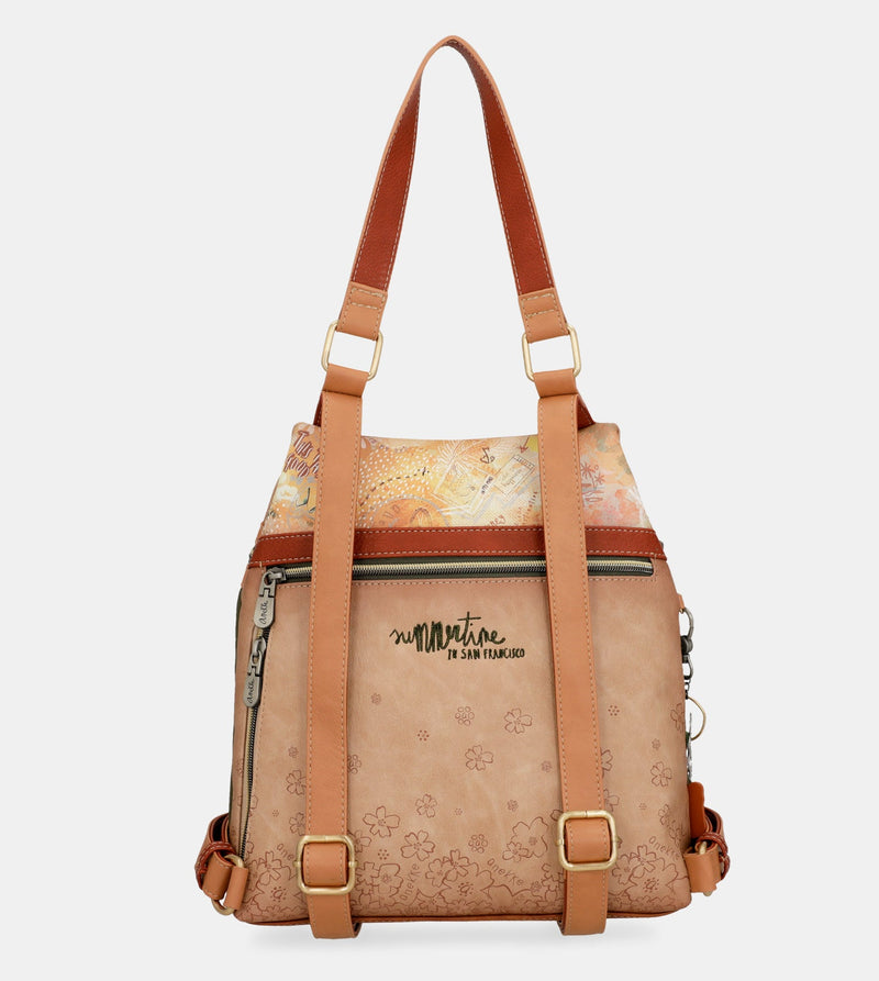 Anekke Anekke Peace & Love camel anti-theft backpack Los más vendidos