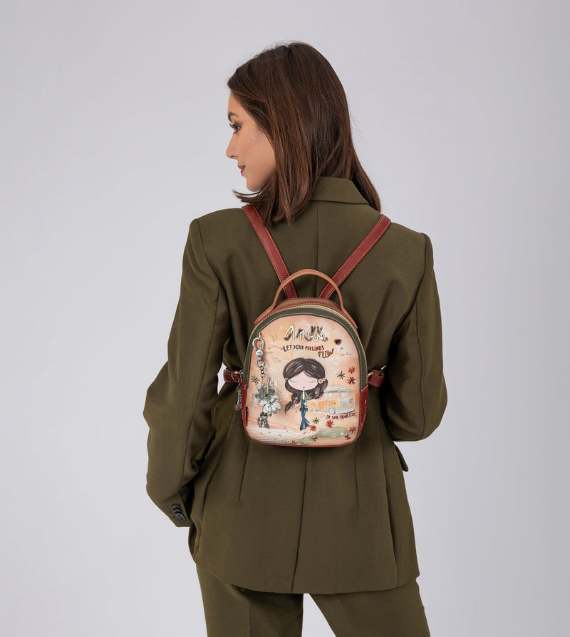 Anekke Peace & Love camel small backpack Tienda