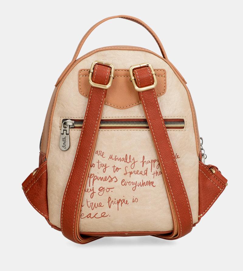 Anekke Peace & Love camel small backpack Tienda