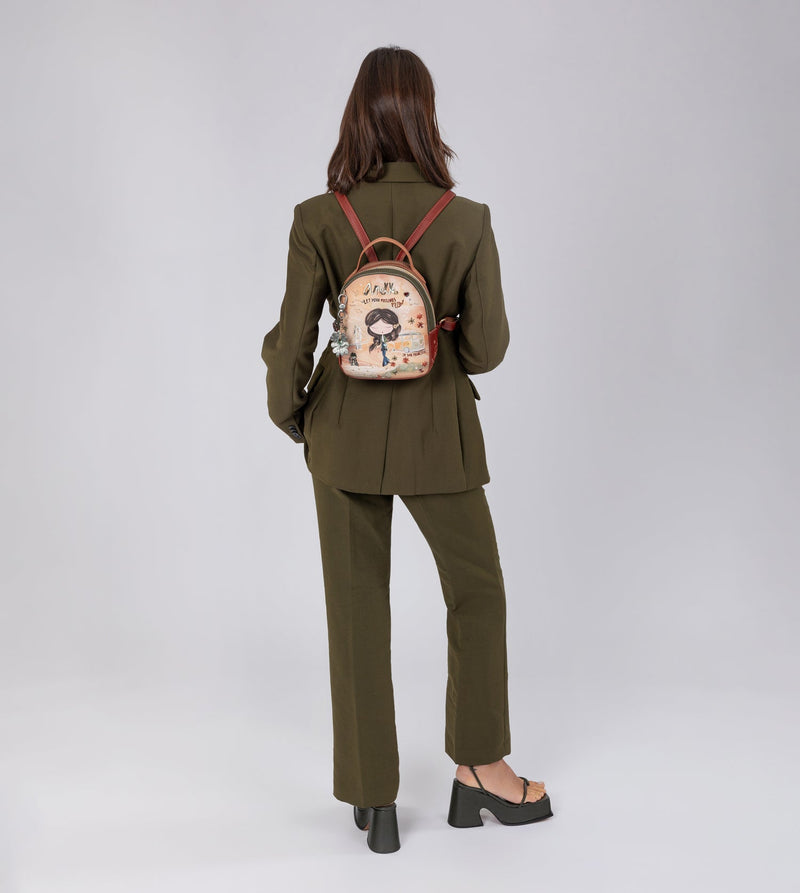 Anekke Peace & Love camel small backpack Tienda