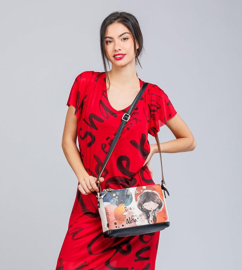 Anekke Printed crossbody bag with 3 compartments Alma Envío internacional gratuito