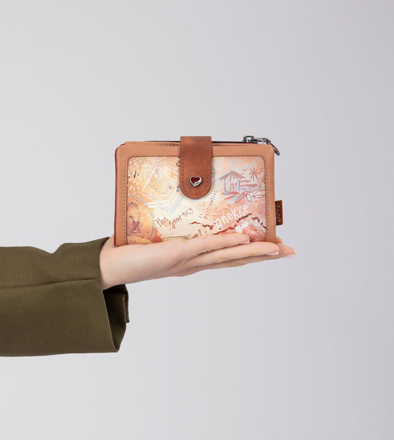 Anekke Peace & Love camel small RFID wallet En línea