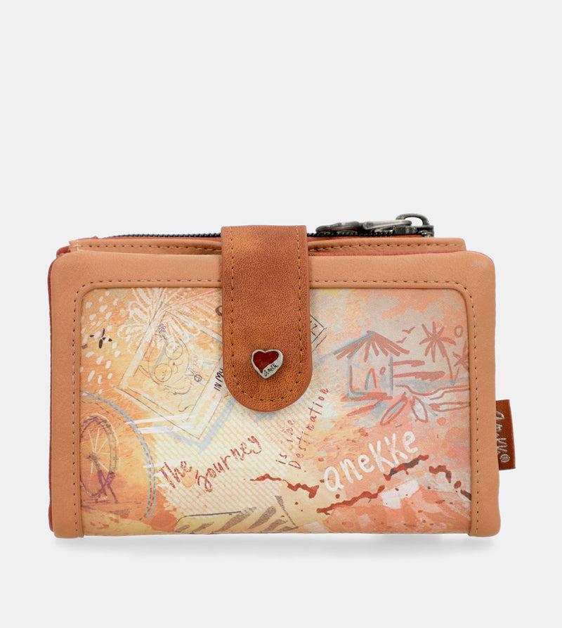 Anekke Peace & Love camel small RFID wallet En línea