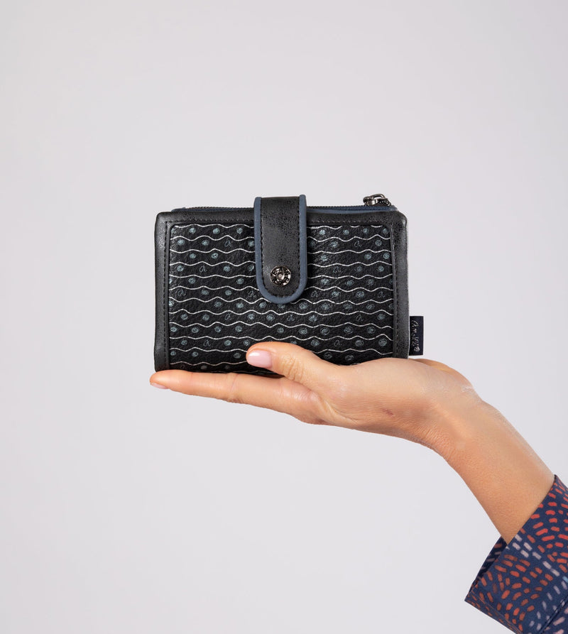 Anekke Studio navy blue flexible medium RFID wallet Tienda