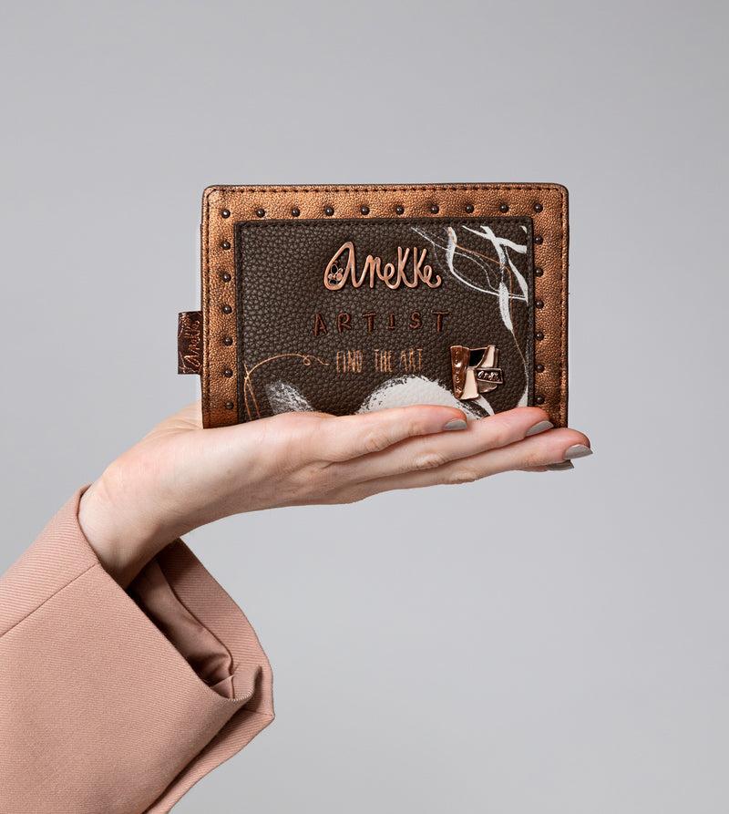 Anekke Nature Shodō brown flexible RFID wallet Rebajas online
