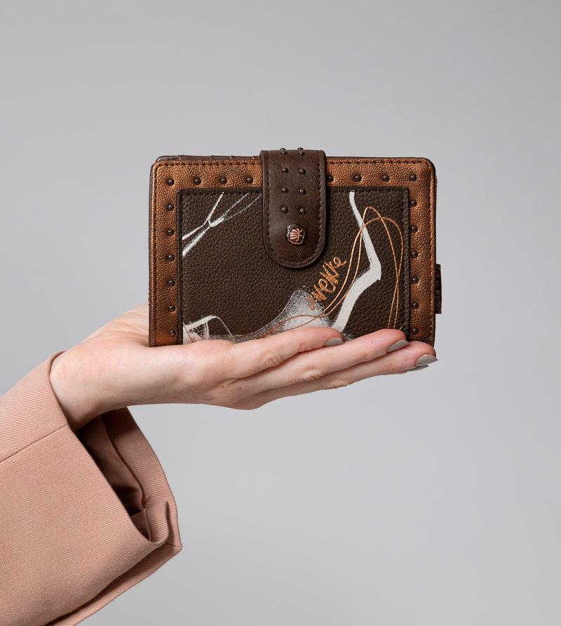 Anekke Nature Shodō brown flexible RFID wallet Rebajas online