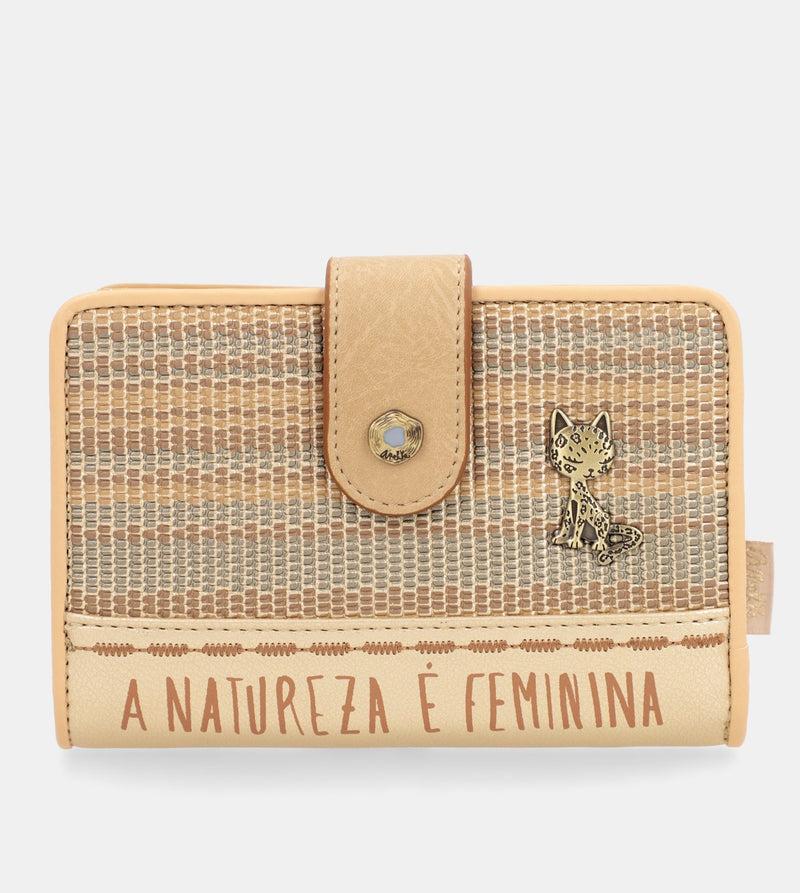Anekke Nature Pachamama gold medium RFID wallet Envío gratis