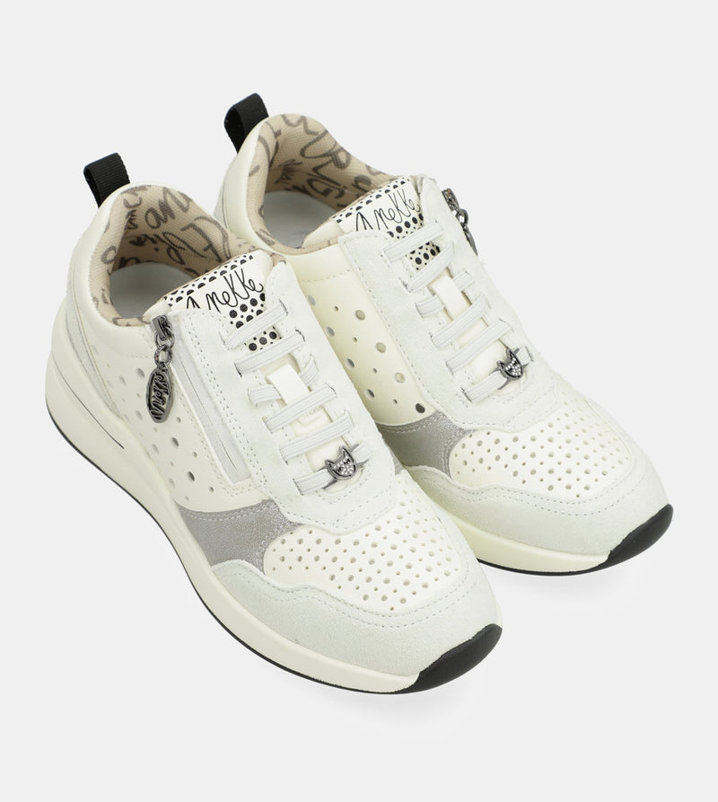 Anekke White wedge sneakers with polka dots Último día