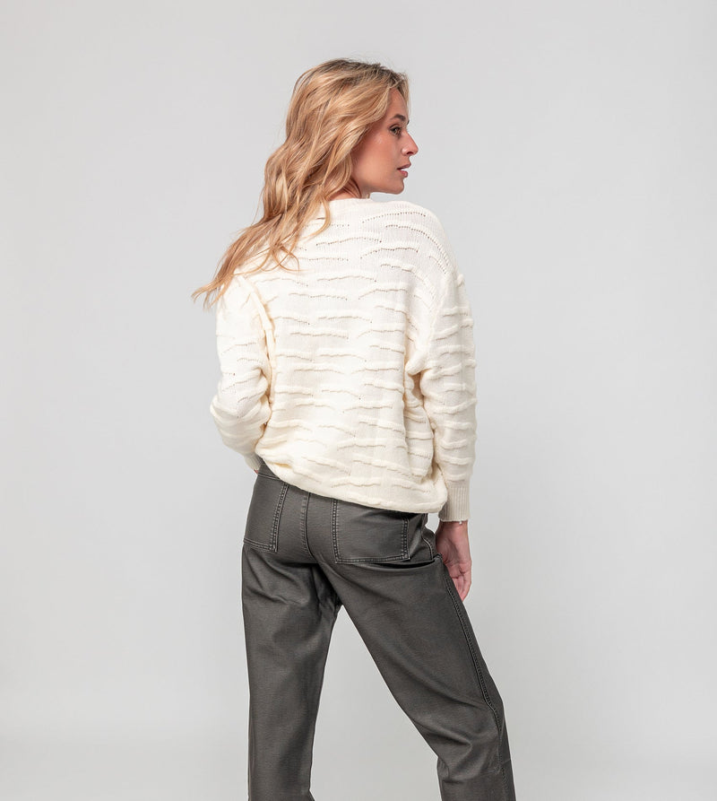 Anekke Ecru knitted jumper Liquidación