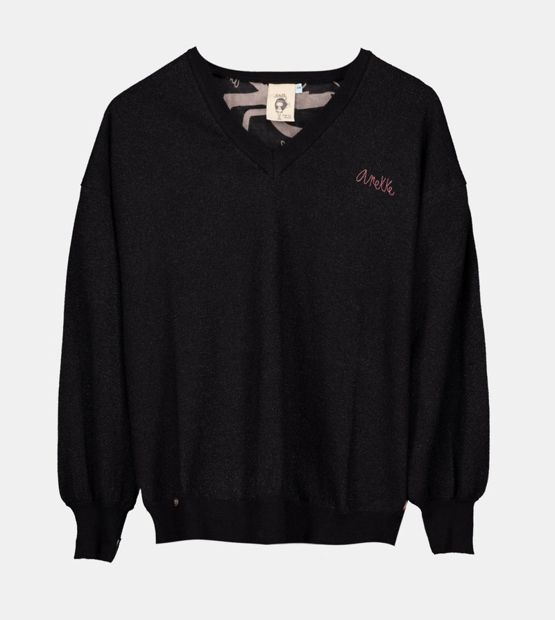 Anekke Black sweater with printed back Ahorra y exporta
