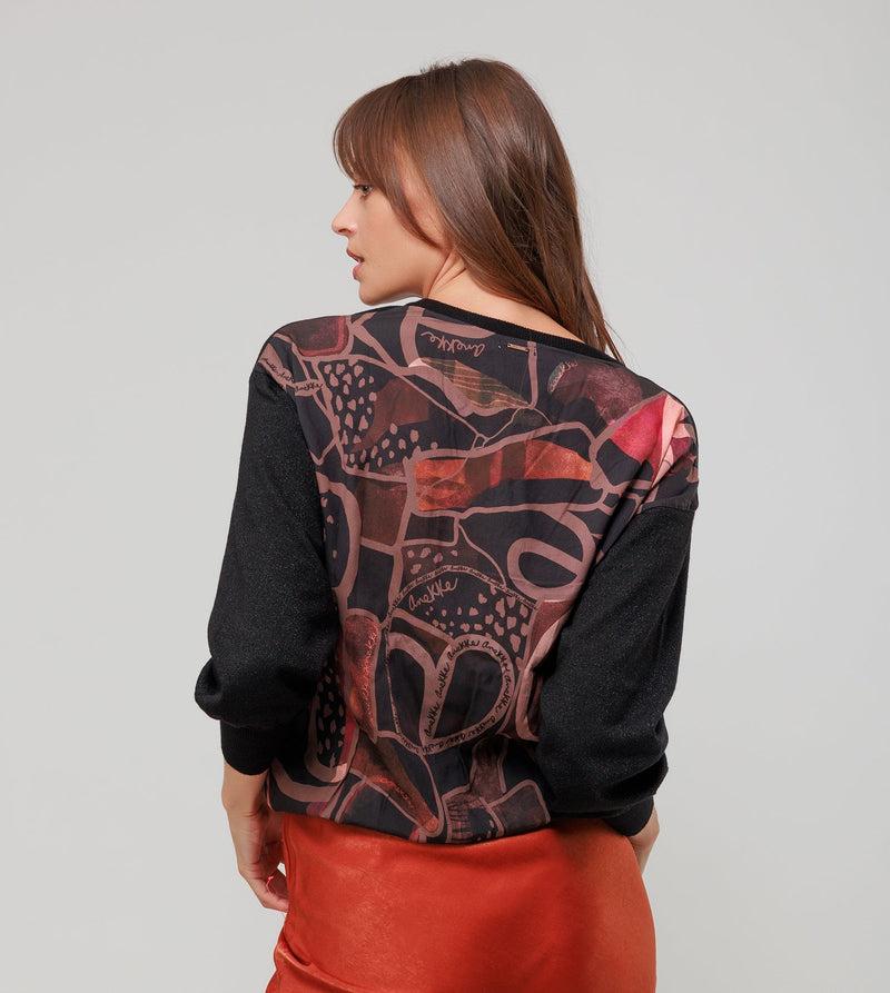 Anekke Black sweater with printed back Ahorra y exporta