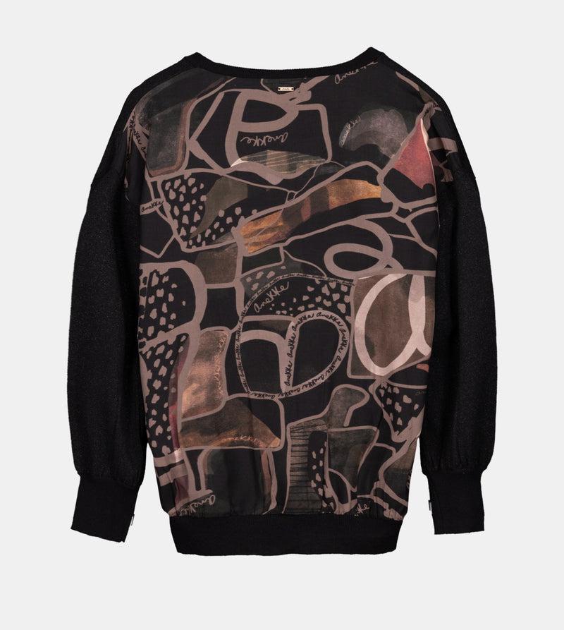 Anekke Black sweater with printed back Ahorra y exporta