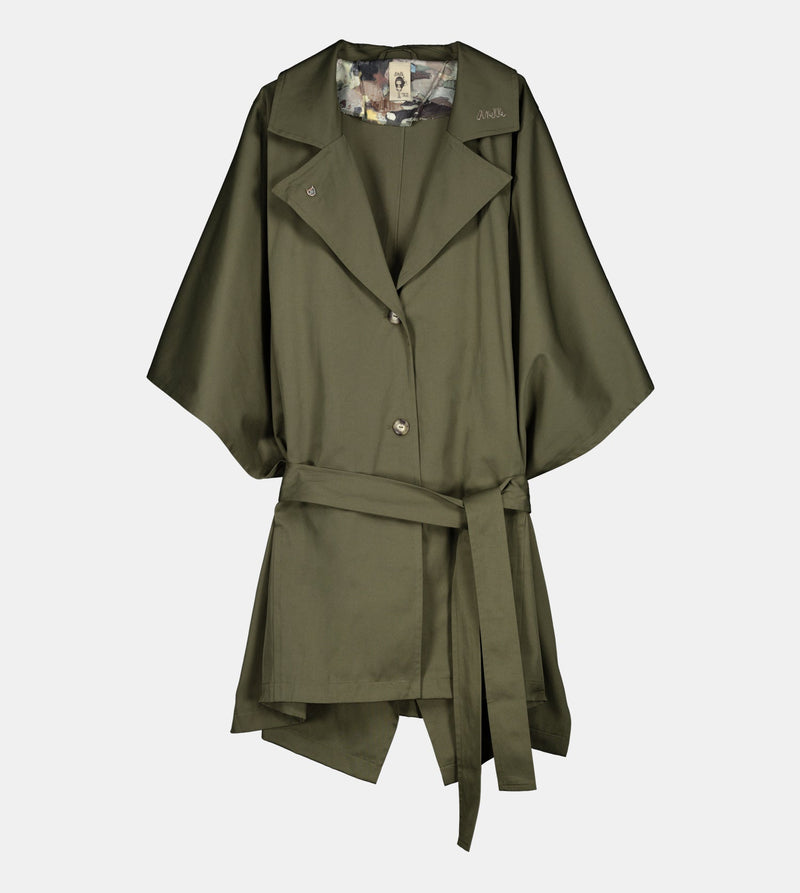 Anekke Green cape-style trench coat Última moda
