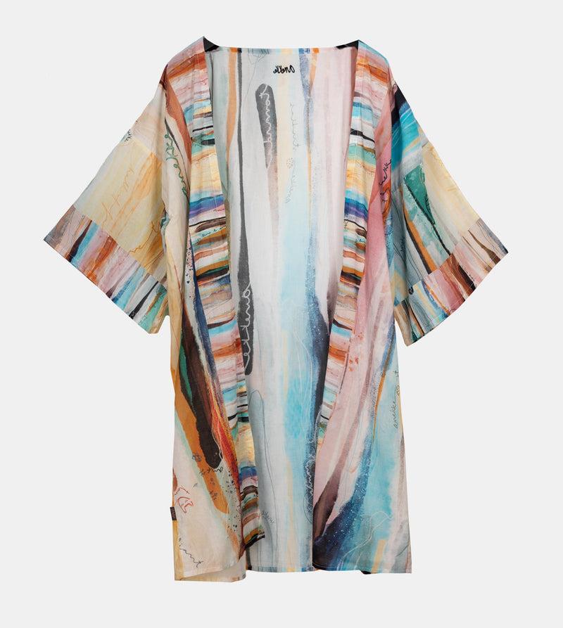 Anekke Studio printed long kimono Descuento