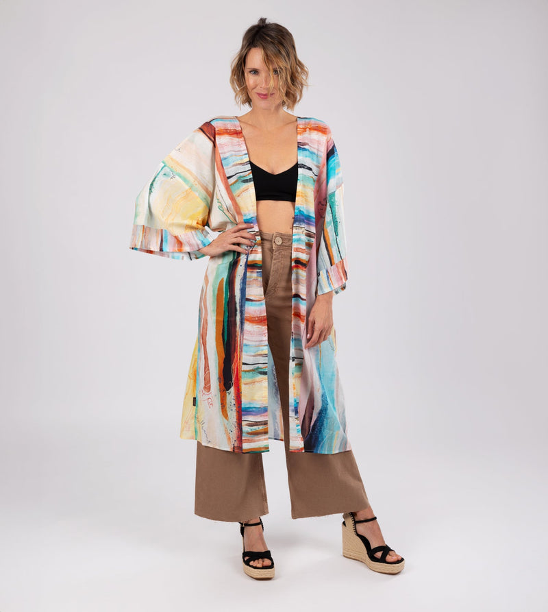 Anekke Studio printed long kimono Descuento