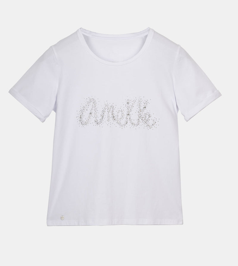 Anekke Glitter white T-shirt Mejor oferta