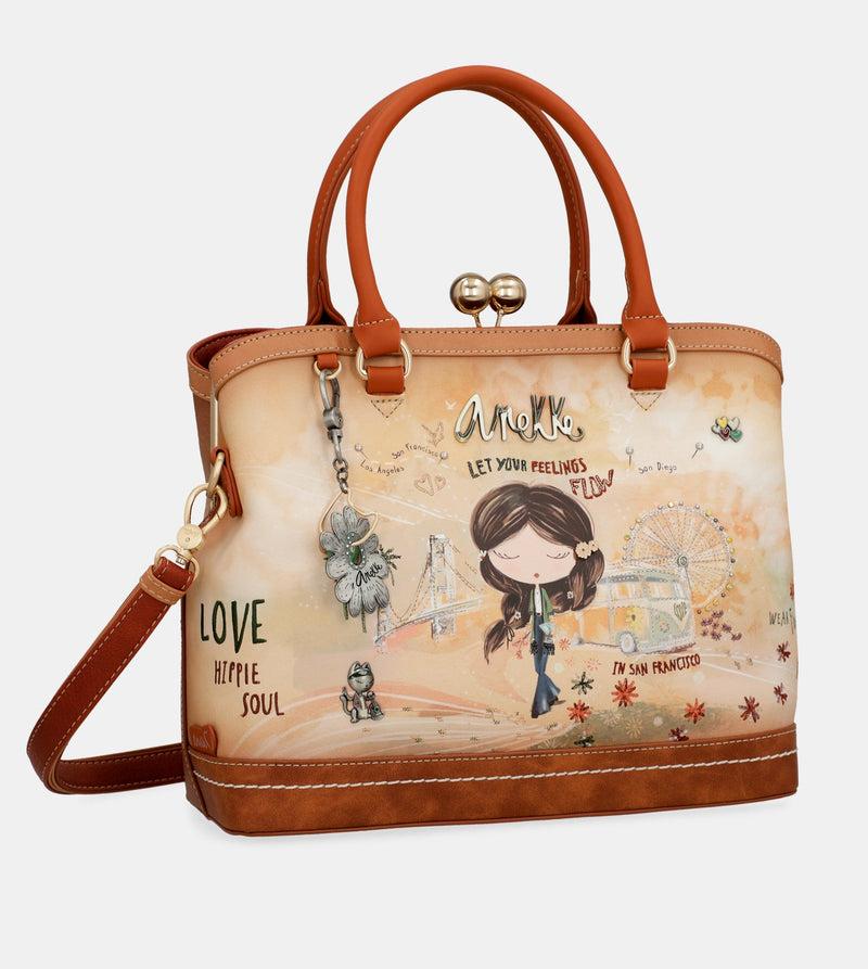 Anekke Peace & Love camel kiss clasp bag Último día