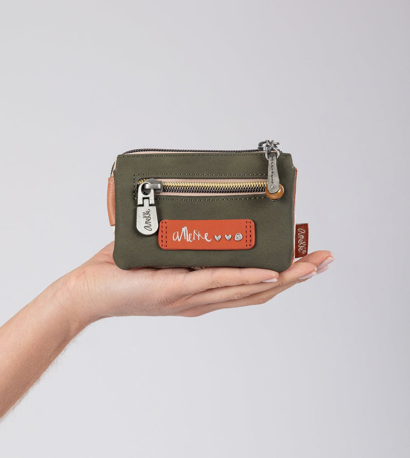 Anekke Peace & Love camel 3-compartment coin purse Ofertas especiales