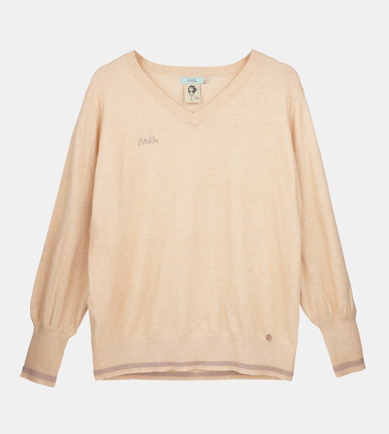 Anekke Beige Shōen V-Neck Sweater Ofertas especiales