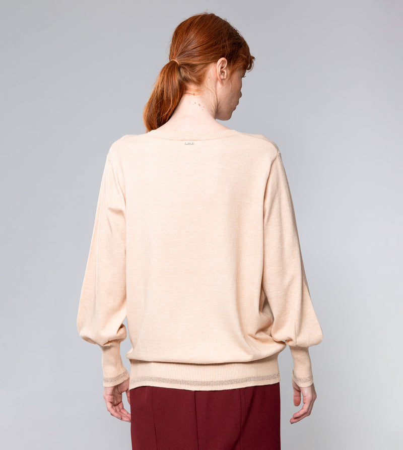 Anekke Beige Shōen V-Neck Sweater Ofertas especiales
