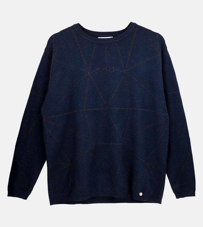 Anekke Navy Blue Shōen Sweater Grandes ahorros