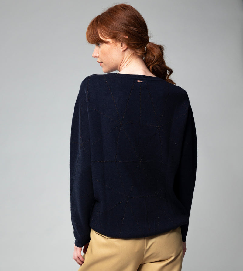 Anekke Navy Blue Shōen Sweater Grandes ahorros