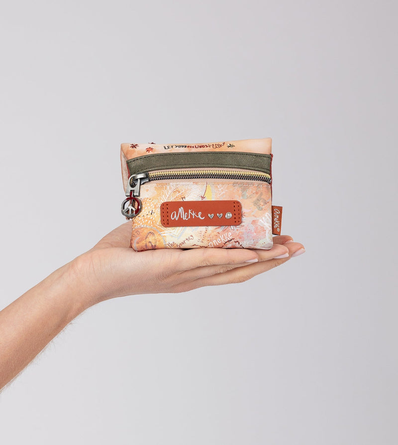Anekke Peace & Love camel coin purse with flap Liquidación