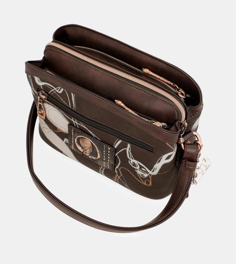 Anekke Nature Shodō brown 3 compartments shoulder bag Tienda de fábrica