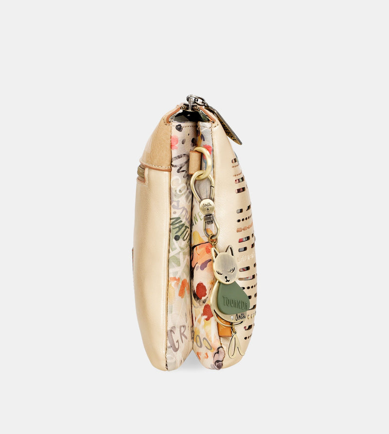 Anekke Nature Pachamama golden crossbody bag with two compartments Precios de Black Friday