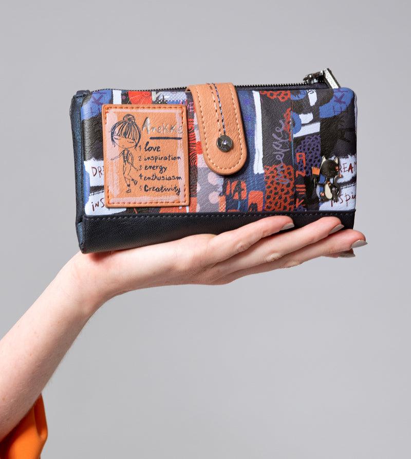 Anekke Nagare Large Flexible RFID Wallet Última moda