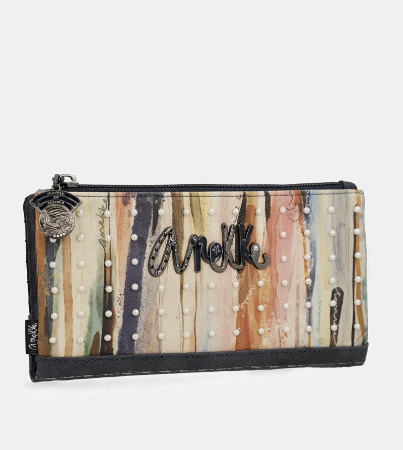 Anekke Studio navy blue flexible large RFID wallet Descuento por venta flash