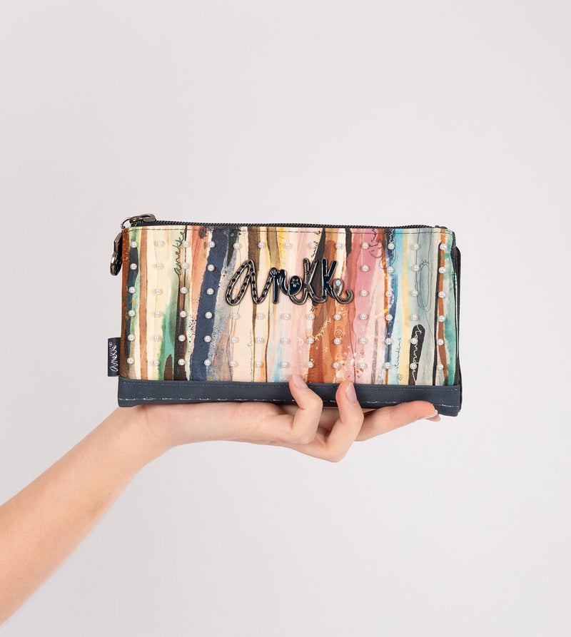Anekke Studio navy blue flexible large RFID wallet Descuento por venta flash