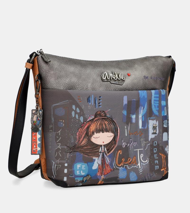Anekke Contemporary large printed messenger bag En oferta