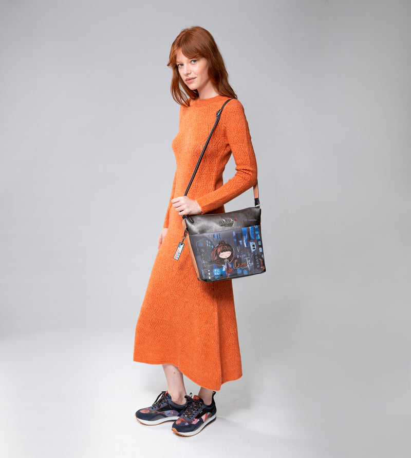 Anekke Contemporary large printed messenger bag En oferta