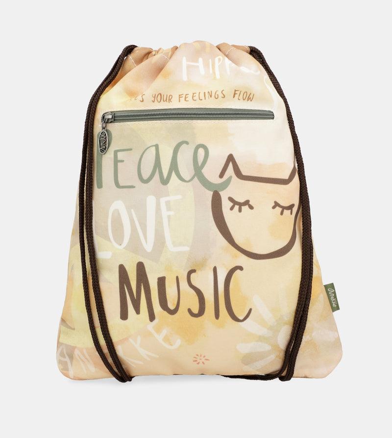 Anekke Peace & Love fabric drawstring backpack Última moda