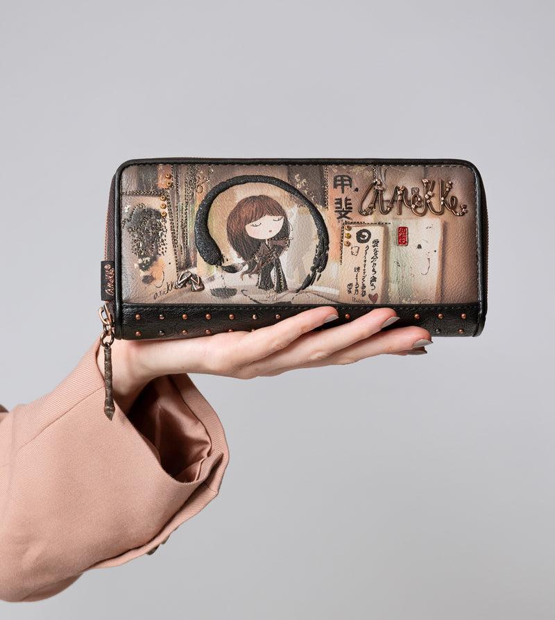 Anekke Shōen large black RFID wallet Ofertas
