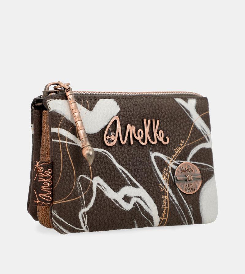 Anekke Nature Shodō brown 3 compartment purse Liquidación