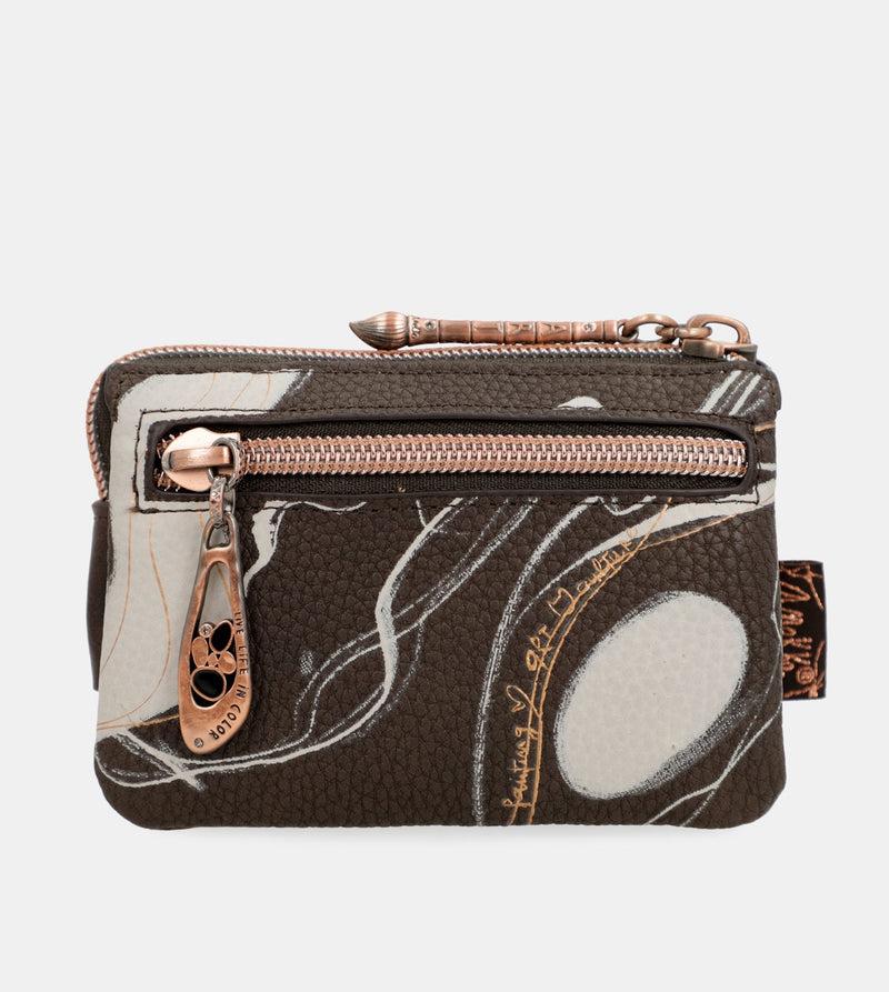 Anekke Nature Shodō brown 3 compartment purse Liquidación