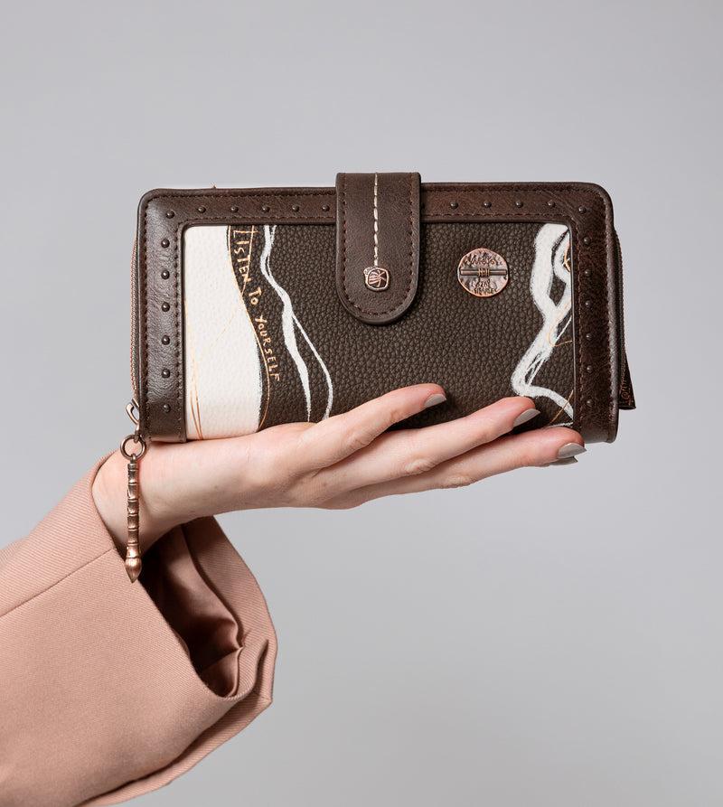 Anekke Nature Shodō Large Brown RFID Wallet Nature Shodō Liquidación