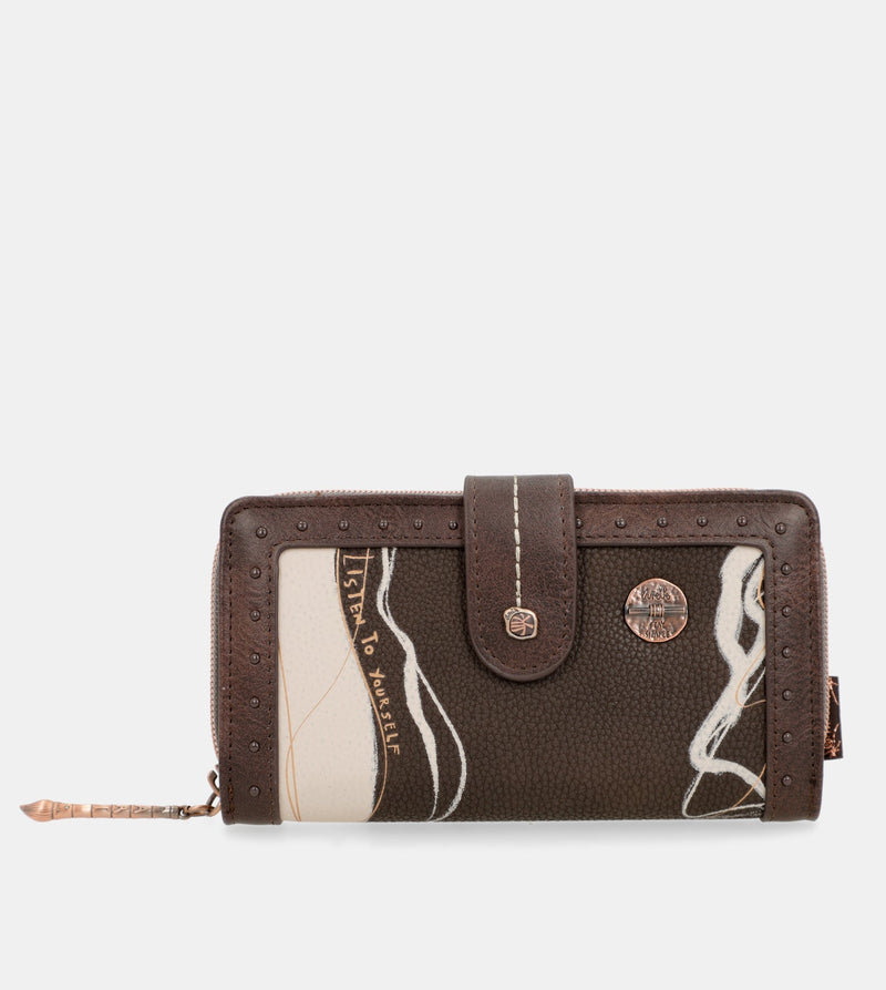 Anekke Nature Shodō Large Brown RFID Wallet Nature Shodō Liquidación