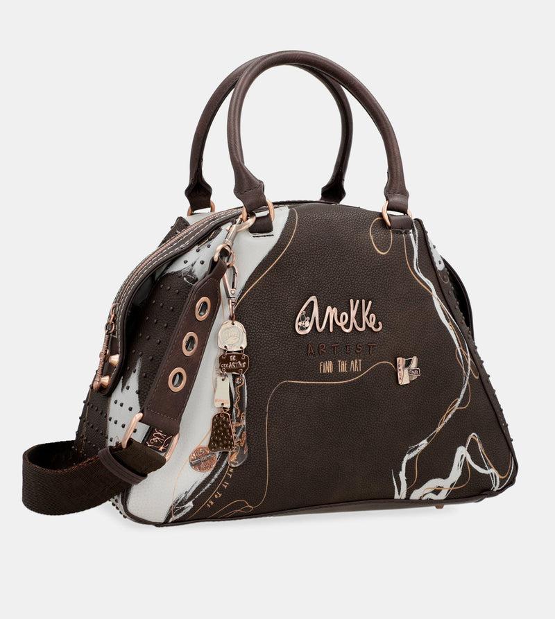 Anekke Nature Shodō brown 2-handle shoulder bag Tienda