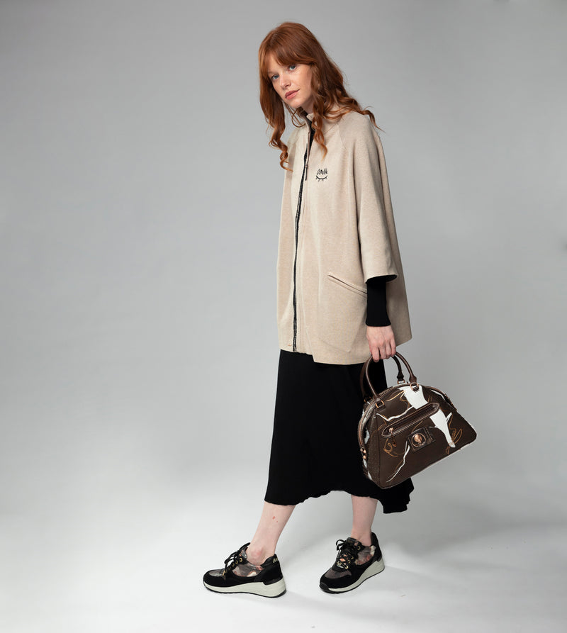 Anekke Nature Shodō brown 2-handle shoulder bag Tienda